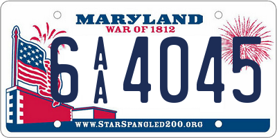 MD license plate 6AA4045