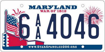 MD license plate 6AA4046