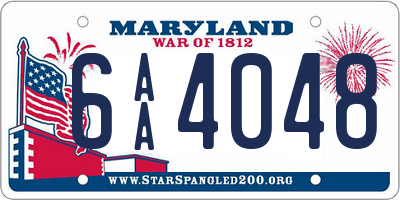 MD license plate 6AA4048