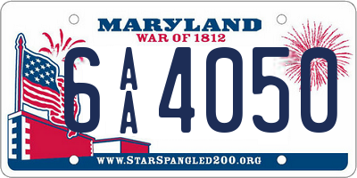 MD license plate 6AA4050