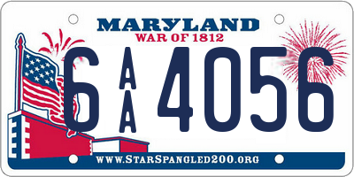 MD license plate 6AA4056