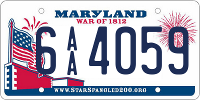 MD license plate 6AA4059