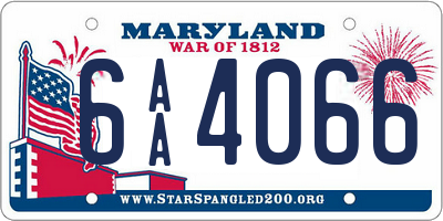 MD license plate 6AA4066