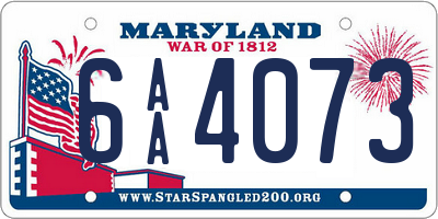 MD license plate 6AA4073