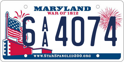 MD license plate 6AA4074