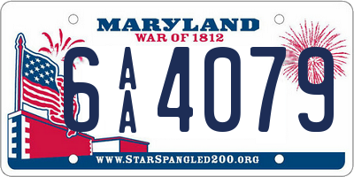 MD license plate 6AA4079