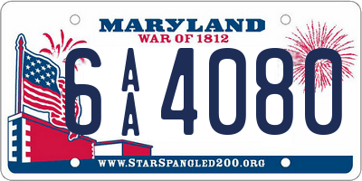 MD license plate 6AA4080