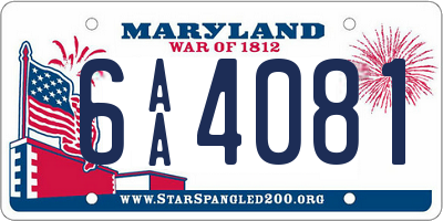 MD license plate 6AA4081