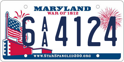 MD license plate 6AA4124