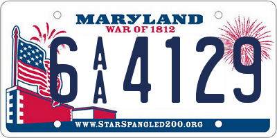 MD license plate 6AA4129