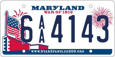 MD license plate 6AA4143