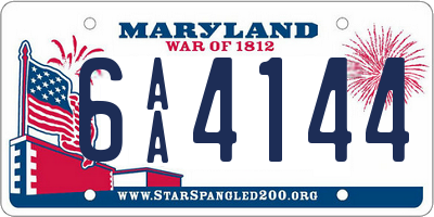 MD license plate 6AA4144