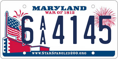 MD license plate 6AA4145