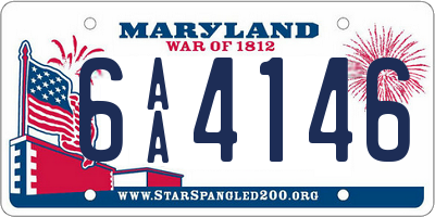 MD license plate 6AA4146