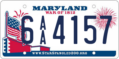 MD license plate 6AA4157