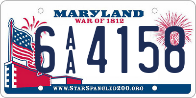 MD license plate 6AA4158