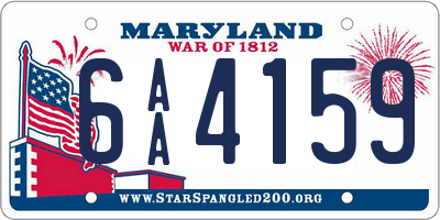 MD license plate 6AA4159