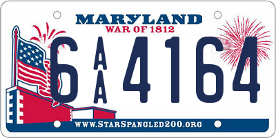 MD license plate 6AA4164