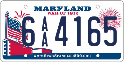 MD license plate 6AA4165