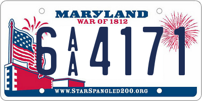 MD license plate 6AA4171