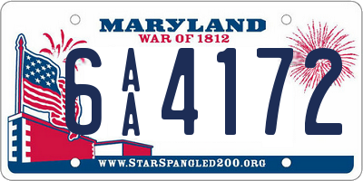 MD license plate 6AA4172