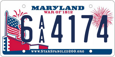 MD license plate 6AA4174