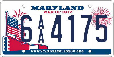 MD license plate 6AA4175