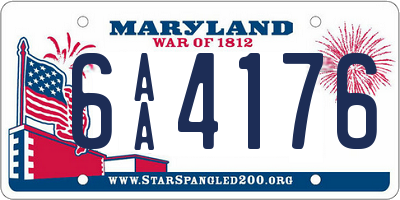 MD license plate 6AA4176