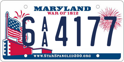 MD license plate 6AA4177