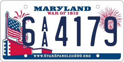 MD license plate 6AA4179