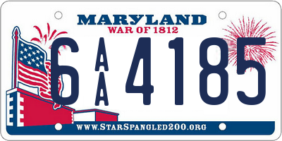 MD license plate 6AA4185