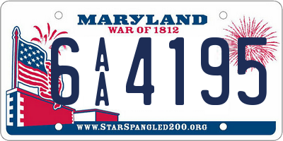 MD license plate 6AA4195