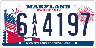 MD license plate 6AA4197