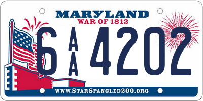 MD license plate 6AA4202