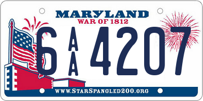 MD license plate 6AA4207