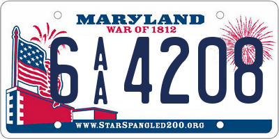 MD license plate 6AA4208