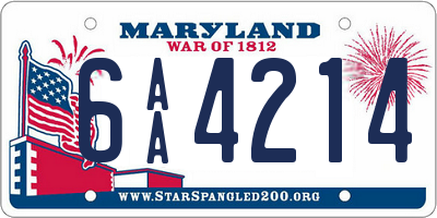 MD license plate 6AA4214