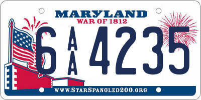 MD license plate 6AA4235