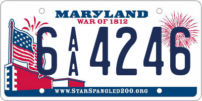 MD license plate 6AA4246