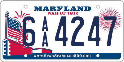 MD license plate 6AA4247