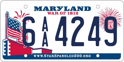 MD license plate 6AA4249