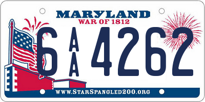 MD license plate 6AA4262