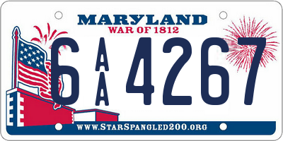 MD license plate 6AA4267