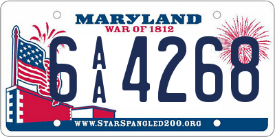 MD license plate 6AA4268