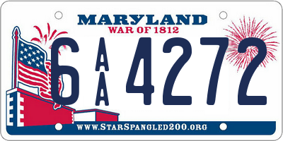 MD license plate 6AA4272