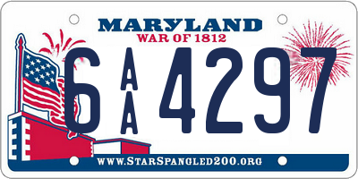 MD license plate 6AA4297