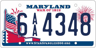 MD license plate 6AA4348