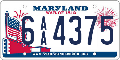 MD license plate 6AA4375