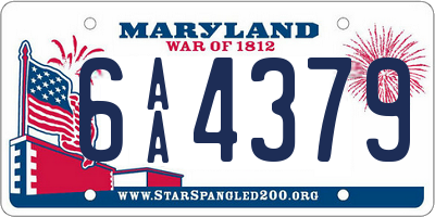 MD license plate 6AA4379