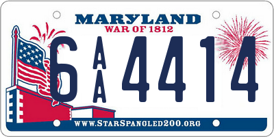 MD license plate 6AA4414